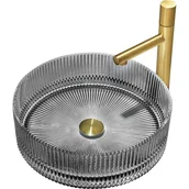 Umywalki - Mexen Eiva szklana umywalka nablatowa 39 x 39 cm, czarna - 24163970 - miniaturka - grafika 1