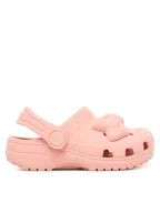 Buty dla dziewczynek - Crocs Klapki Toddler Classic Velvet Bow Clog 211887 Różowy - miniaturka - grafika 1