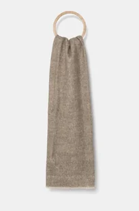 Calvin Klein szalik z domieszką wełny kolor beżowy gładki K60K612613 - Apaszki i szaliki damskie - miniaturka - grafika 1