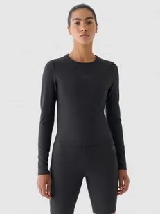 Damski longsleeve treningowy 4F 4FWAW24TFLOF250 - czarny - Koszulki sportowe damskie - miniaturka - grafika 1