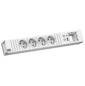 Gniazdka elektryczne - BACHMANN CONI 4xUTE 1xUSB A/C 22W 1xCM 0.2m GST18 RAL9010 - miniaturka - grafika 1