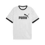 Koszulki sportowe męskie - Męska koszulka Essentials w paski PUMA White - miniaturka - grafika 1