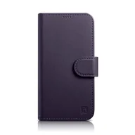 Etui i futerały do telefonów - iCarer Wallet Case 2in1 etui iPhone 14 skórzany pokrowiec z klapką Anti-RFID ciemnofioletowy (WMI14220725-DP) - miniaturka - grafika 1