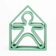 Zabawki interaktywne dla dzieci - Dena Dena: pastelowe silikonowe kształty Kid + House  (Zielony) - miniaturka - grafika 1