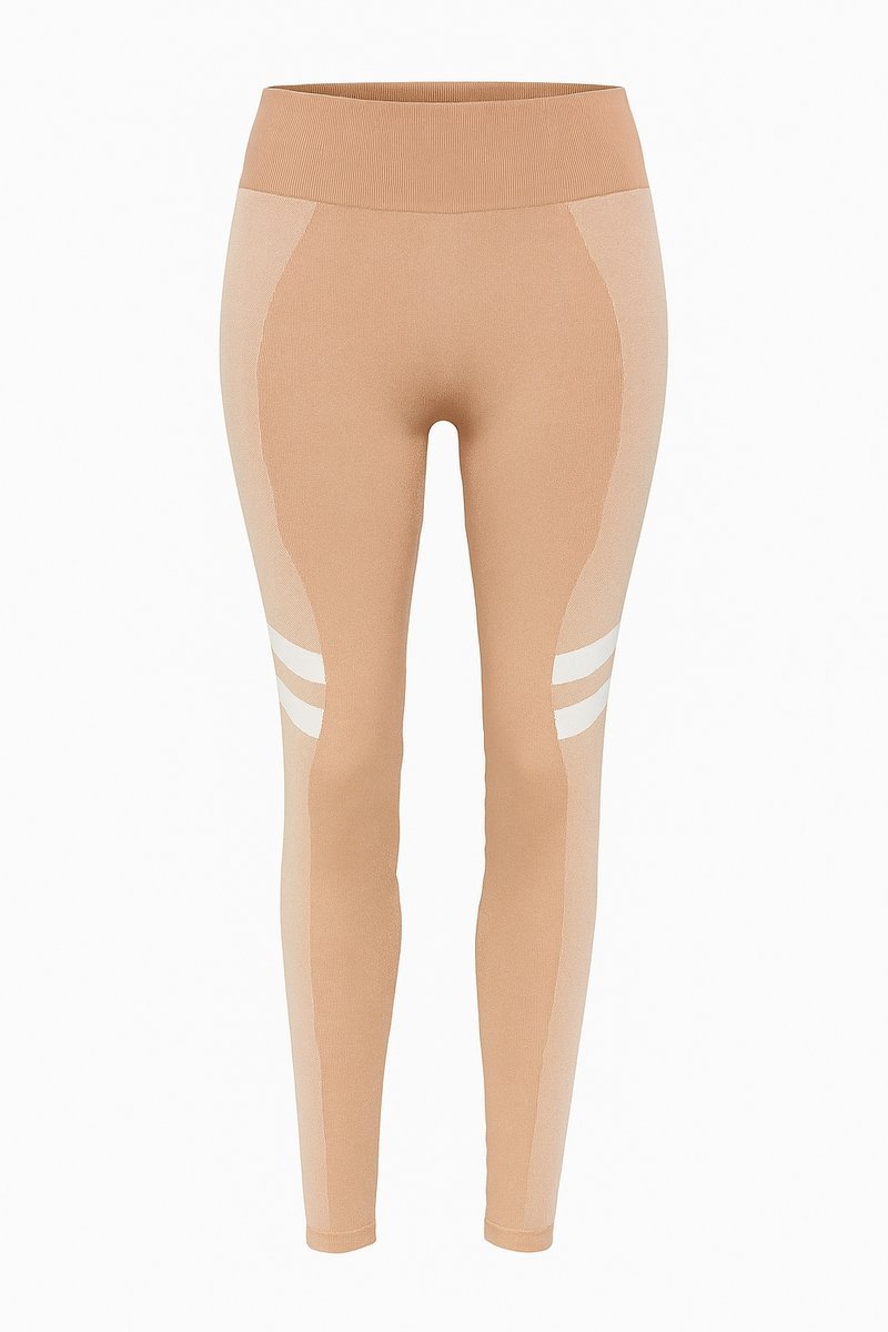 Legginsy damskie Even&Odd M/L taupe szare bezszwowe push-up