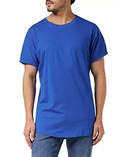 Urban Classics Męski T-shirt Long Shaped Turnup Tee, T-shirt dla mężczyzn, dłuższy krój, dostępny w wielu wariantach kolorystycznych, rozmiary XS-5XL, Sporty Blue, M - Koszulki męskie - miniaturka - grafika 1