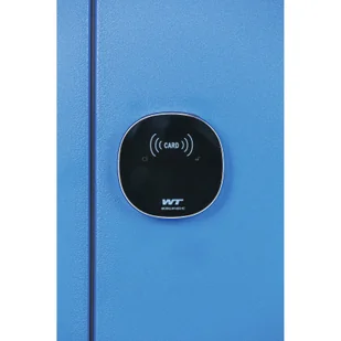 Szafka ubraniowa ze schowkami, 6 schowków, 1850 x 900 x 500 mm, zamek z czytnikiem kart RFID, drzwi laminowane, orzech - Szafki biurowe - miniaturka - grafika 4