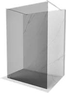 Ścianki i drzwi prysznicowe - Mexen Kioto ścianka prysznicowa wolnostojąca 140 x 200 cm, grafit 8 mm, nikiel szczotkowany - 800-140-002-97-40 - miniaturka - grafika 1