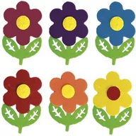 Dekoratorstwo - Filcowe kwiaty 3D 55x100mm mix kolorów 6szt. - miniaturka - grafika 1