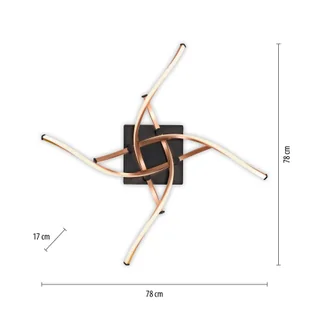 Paul Neuhaus Lampa sufitowa LED Polina, 4-punktowa, złota, ściemniana - Lampy sufitowe - miniaturka - grafika 2