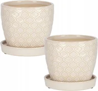 Donice - 2X Doniczka Donica 12 Osłonka Ceramiczna Podstawka - miniaturka - grafika 1