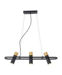 Auhilon Wisząca LAMPA loftowa BERGEN MD1524-3-BK metalowa OPRAWA okrągły ZWIS tuby regulowane złote MD1524-3-BK - Lampy sufitowe - miniaturka - grafika 1