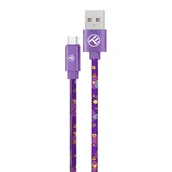 Kable USB - Tellur Graffiti Usb To Type-C Cable, 3A, 1M, Purple - miniaturka - grafika 1