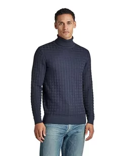 G-STAR RAW Męska bluza stołowa Turtle Knit, Blue (Salute D167-c742), XS - Bluzy męskie - miniaturka - grafika 1