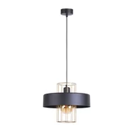 Lampy sufitowe - Industrialny, czarno-złoty, druciany zwis do kuchni TK 5709 z serii CINTIA - miniaturka - grafika 1