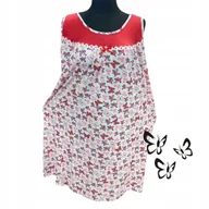Bielizna nocna - BAWEŁNA KOSZULA NOCNA na ramiączkach duży rozmiar prezent motyl 54 56 7XL - miniaturka - grafika 1