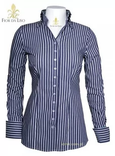 FIOR DA LISO Koszula ANDREA damska - ultramarine stripe - Koszulki jeździeckie - miniaturka - grafika 1