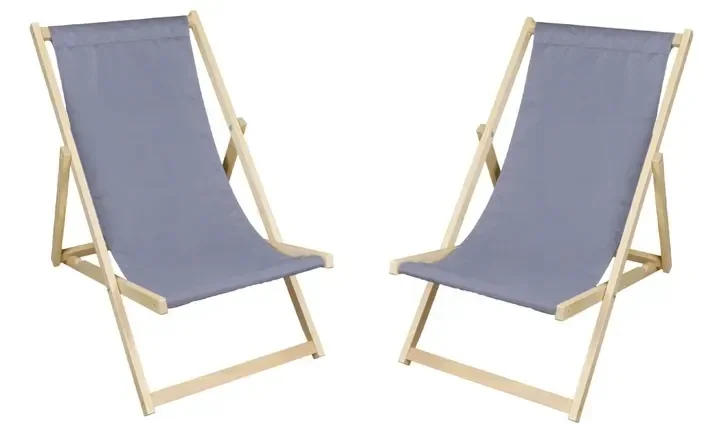 Leżak Drewniany 2sztSzare Leżaki Plażowe Producent