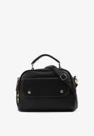 Torebki damskie - Czarna Torebka Listonoszka z Dodatkową Kieszonką z Klapą i Uchwytem Tirilis - miniaturka - grafika 1