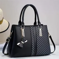 Inne - TEMU Elegancka Damska Torba Tote o Dużej Pojemności - Modny Wzór w Kratę, Potrójne Kieszenie, Zamek Błyskawiczny - Dostępna w Kolorach Khaki, - miniaturka - grafika 1