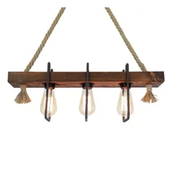 Lampy sufitowe - Drewniana lampa wisząca Demir, 3 żarówki - miniaturka - grafika 1