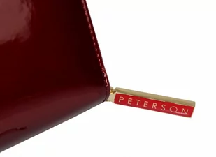Portfel Damski Skóra Licowa Lakierowana PETERSON Duży Z Suwakiem Piórnik Z Zapięciem BC 603 RFID 16,5 x 10,5 x 3 [cm] - Portfele - miniaturka - grafika 5