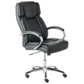 Fotele i krzesła biurowe - Beliani Krzesło dyrektorskie Obrotowy HONOR Ekoskóra Czarny - miniaturka - grafika 1