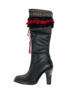 Kozaki damskie - Czarne kozaki na słupku TwoLips 36 - miniaturka - grafika 1