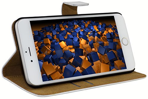 mumbi pokrowiec Bookstyle Case kompatybilny z iPhone 6 Plus / 6S Plus etui na telefon komórkowy Case Wallet, biały