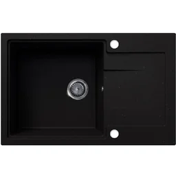 EOS Zlewozmywak granitowy jednokomorowy z ociekaczem DURAN czarny brokat srebrny - Zlewozmywaki EOS Zlewozmywak granitowy jednokomorowy z ociekaczem DURAN czarny brokat srebrny - Zlewozmywaki - miniaturka - grafika 1