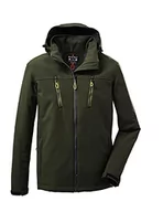 Kurtki męskie - Killtec Męska kurtka outdoorowa Kow 163 Mn Sftshll Softshell z kapturem na zamek błyskawiczny, ciemnooliwkowa, 4XL - miniaturka - grafika 1