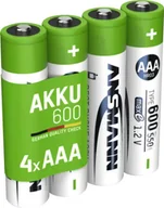Ładowarki i akumulatory - Ansmann 1x4 NiMH akumulator Micro AAA Typ 600 min.550 mAh 1311-0022 - miniaturka - grafika 1
