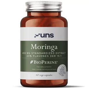 UNS Moringa 400mg Standardized Extract 20% Flavones Der 15:1 60vegcaps - Witaminy i minerały dla sportowców - miniaturka - grafika 1