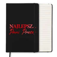 Notesy i bloczki - NOTES CZARNY Z GUMKĄ A5 LINIE NA PREZENT DLA PANI PREZES RED WIELE WZORÓW - miniaturka - grafika 1