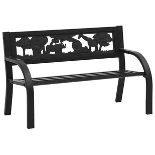 Ławka ogrodowa dla dzieci, 86 cm, stalowa - Ławki ogrodowe - miniaturka - grafika 1