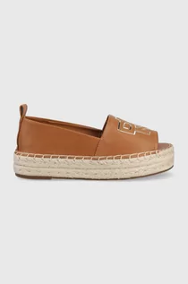 Espadryle damskie - DKNY espadryle MADDY kolor brązowy na platformie - - grafika 1