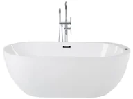 Wanny z hydromasażem - Wanna wolnostojąca LED z hydromasażem 170 x 80 cm biała NEVIS - miniaturka - grafika 1