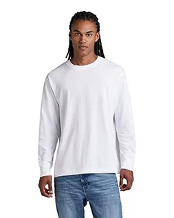 Koszulki męskie - G-STAR RAW Męski t-shirt z długim rękawem, biały (White B255-110), XXL, biały (White B255-110), XXL - grafika 1