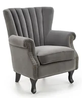 Fotele - Szary welurowy wygodny fotel wypoczynkowy T7-M98 - miniaturka - grafika 1