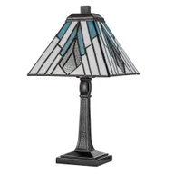 Lampy stojące - Szklana lampka nocna Alderley TF-ALDERLEY-TL-M Elstead art. deco multikolor - miniaturka - grafika 1