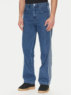 adidas Jeansy adicolor Denim Firebird JC6234 Niebieski Straight Fit - Spodnie męskie - miniaturka - grafika 1