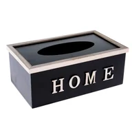 Dekoracje domu - Drewniane pudełko na chusteczki HOME, 27 x 10,5 x 16 cm - miniaturka - grafika 1