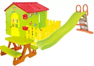 Place zabaw - Plac zabaw - domek ogrodowy z płotkiem + Zjeżdżalnia wodna 198 cm +stolik - miniaturka - grafika 1