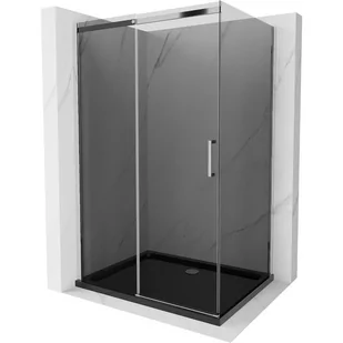 Mexen Omega kabina prysznicowa rozsuwana 100x90 cm, grafit, chrom + brodzik Flat, czarny - Kabiny prysznicowe Mexen Omega kabina prysznicowa rozsuwana 100x90 cm, grafit, chrom + brodzik Flat, czarny - Kabiny prysznicowe - miniaturka - grafika 1