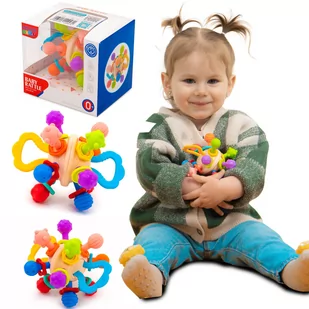 GRZECHOTKA GRYZAK 2W1 ZABAWKA SENSORYCZNA SPIRALA KULA - Zabawki sensoryczne - miniaturka - grafika 1