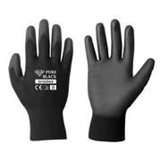 Rękawice ochronne PURE BLACK poliuretan, rozmiar 11