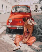 Malowanie po numerach - Artnapi 40x50cm Zestaw Do Malowania Po Numerach - Lato W Czerwieni Malowanie Po Numerach - Na Drewnianej Ramie - miniaturka - grafika 1