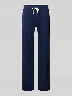 Spodnie sportowe z elastycznym pasem i detalem z logo - Piżamy męskie - miniaturka - grafika 1