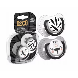 Canpol babies LOVI dynamiczny silikonowy smoczek uspokajający Salt&Pepper 6-18 m 22/879 x 2 szt - Kubki dla dzieci - miniaturka - grafika 2
