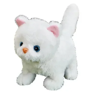 Kot Kotek Interaktywny z Dźwiękiem Chodzi Rusza Ogonem - biały - Zabawki interaktywne dla dzieci Kot Kotek Interaktywny z Dźwiękiem Chodzi Rusza Ogonem - biały - Zabawki interaktywne dla dzieci - miniaturka - grafika 1